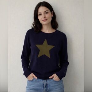 Sundance Lambswool Crewneck Sweater with Golden Star Print